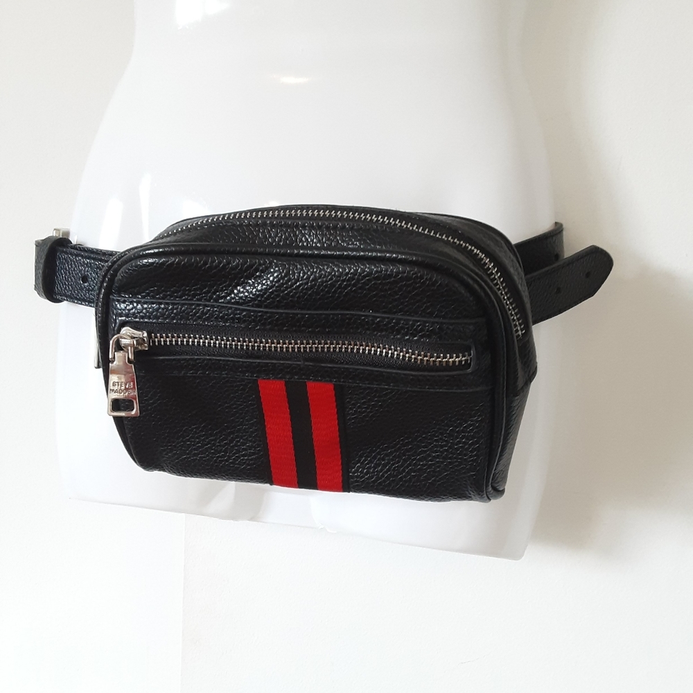 Steve Madden Belt Bag Black with Red Accent